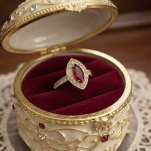 ANEL MARQUISE PEDRA VERMELHA