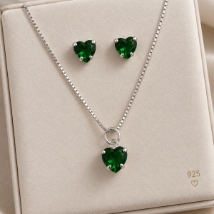 CONJUNTO CORAÇAO VERDE EMERALDA