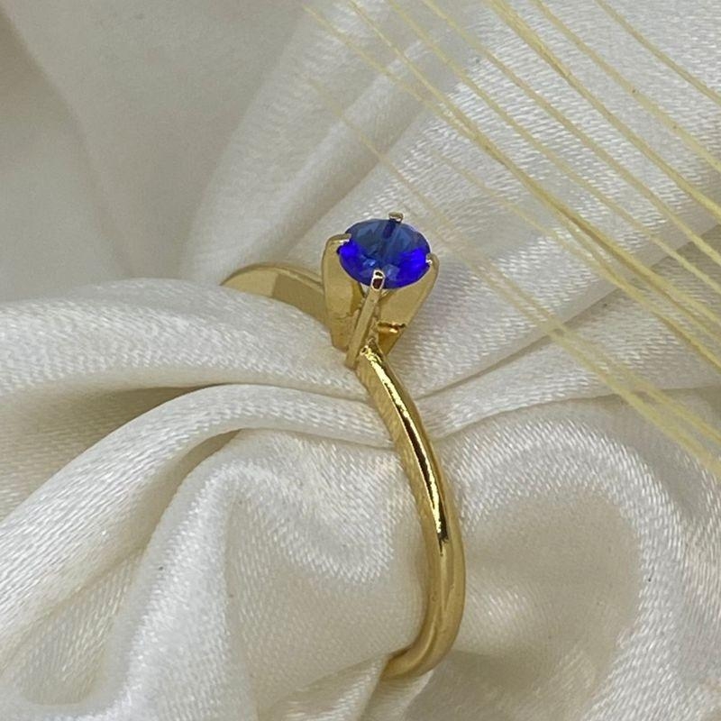 ANEL SOLITARIO AZUL