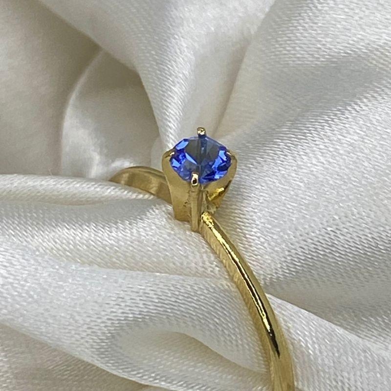 ANEL SOLITARIO AZUL CLARO