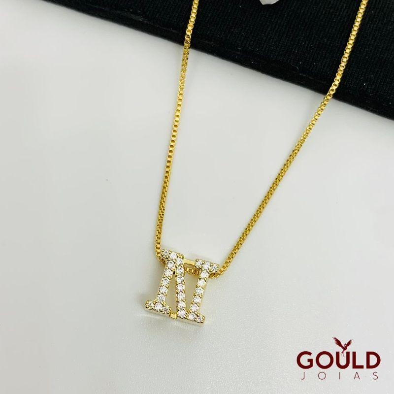 COLAR LETRA N PEQUENA CRAVEJADO