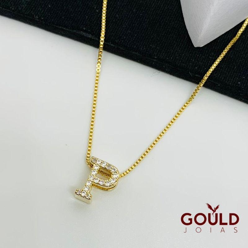 COLAR LETRA P PEQUENA CRAVEJADO