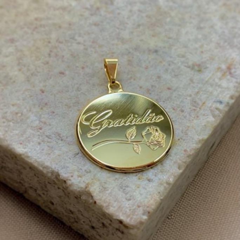 PINGENTE CHAPA GRATIDAO FLOR