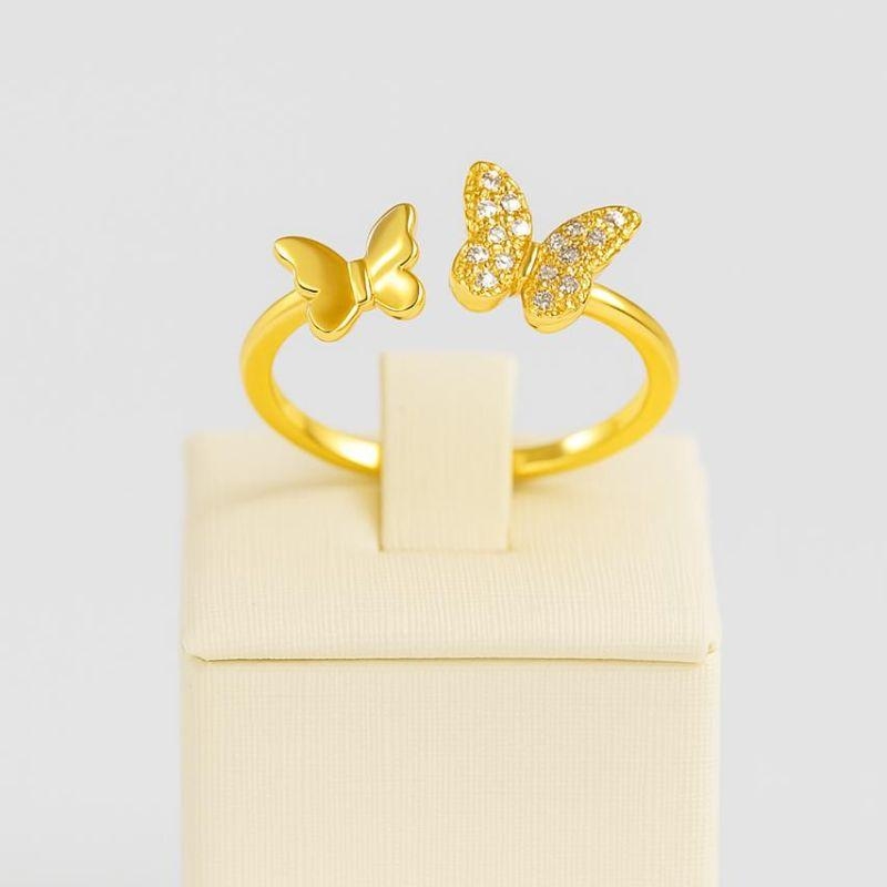 ANEL 2 BORBOLETA CRAVEJADO REGULAVEL