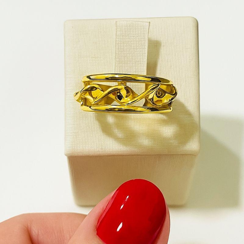 ANEL  FAIXA TORCIDA DOIS FIO