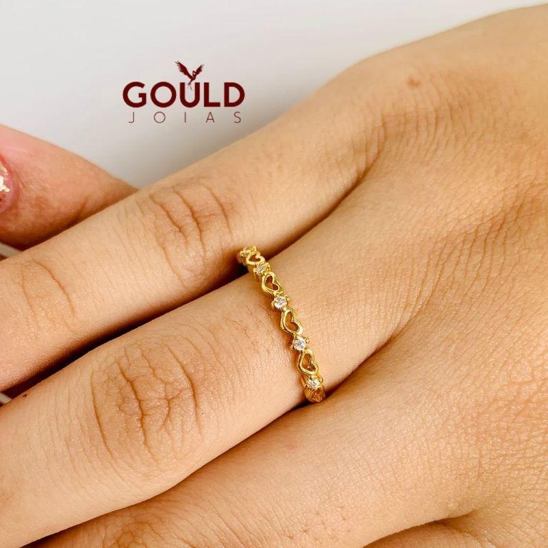 ANEL LINHA FINA CORAÇAO VAZADO