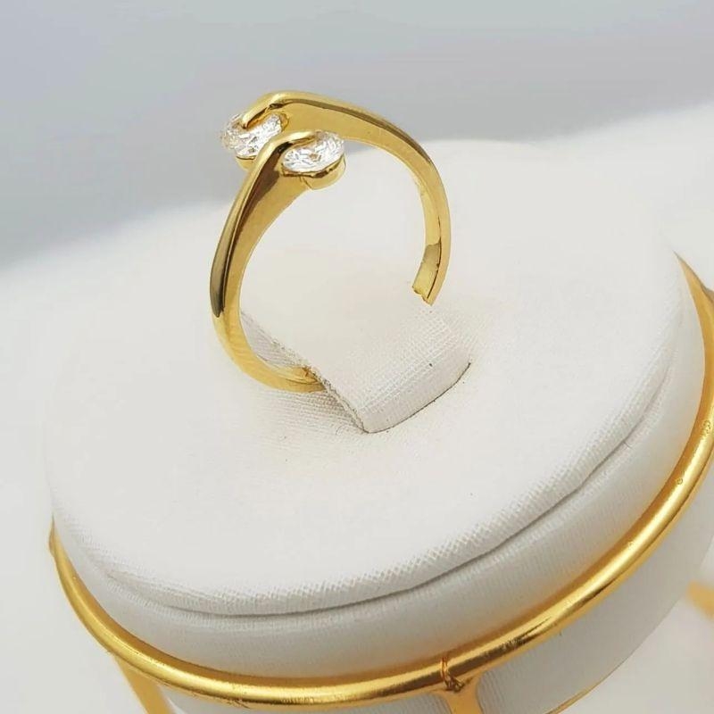 ANEL SOLITARIO 2 PONTO DE LUZ REGULAVEL