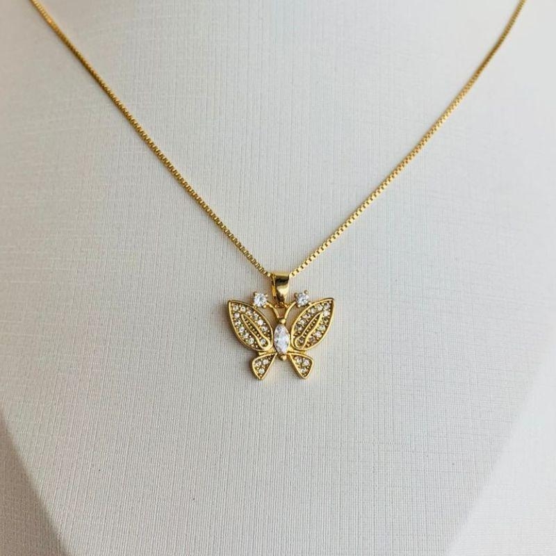 COLAR BORBOLETA CRAVEJADO