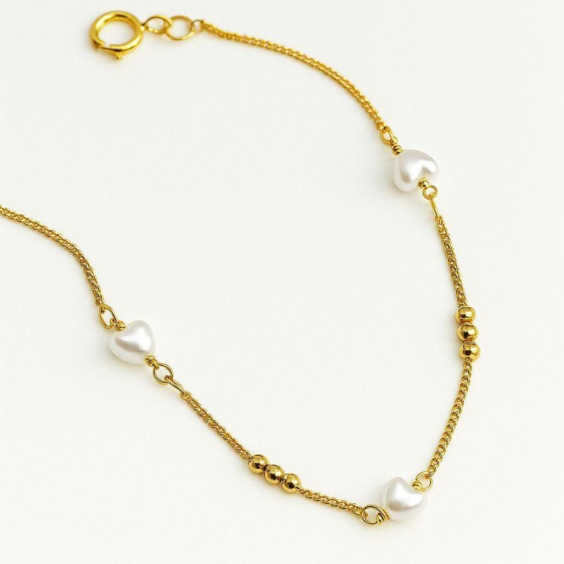 COLAR CORAÇAO PEROLA C/ 3BOLINHA