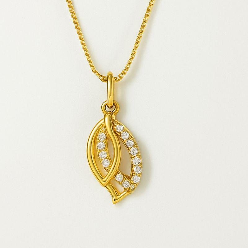 PINGENTE FOLHAS C/ ZIRCONIA