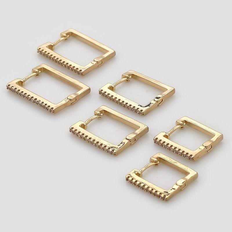 ARGOLA RETANDULAR CRAVEJADA GRANDE