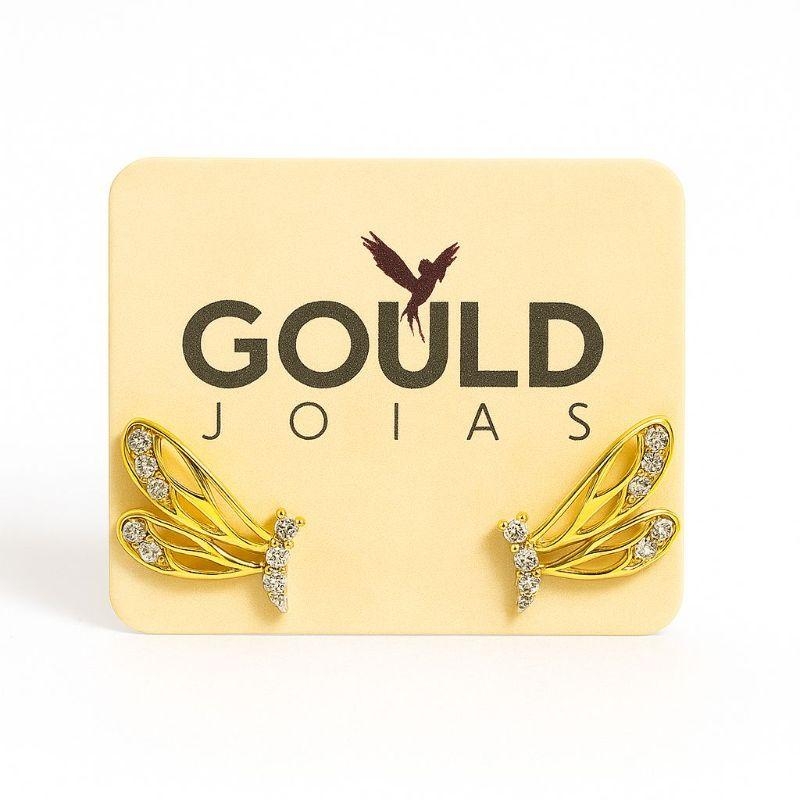 BRINCO FORMATO BORBOLETA C/ ZIRCONIA