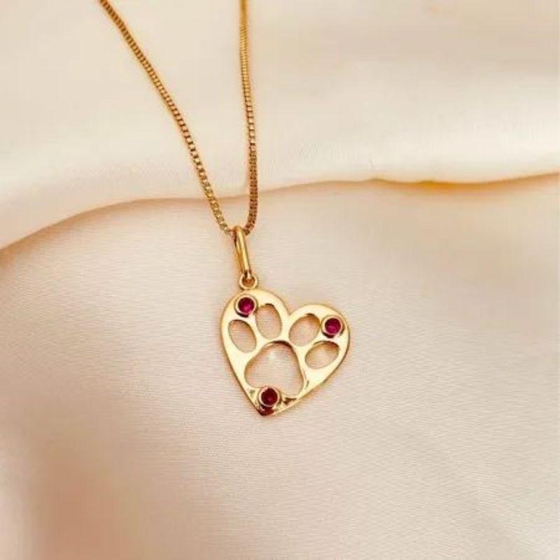 COLAR CORAÇAO PATINHA ROSA