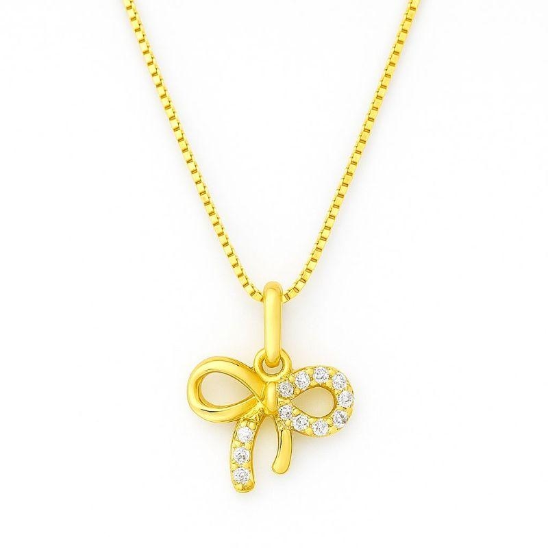 PINGENTE LAÇO C/ ZIRCONIA