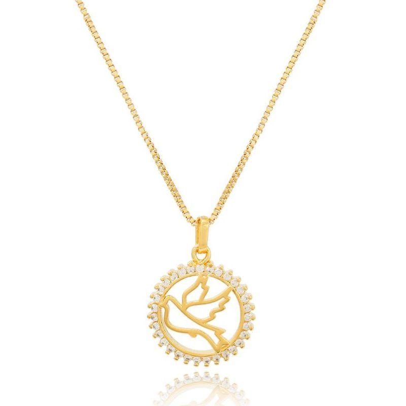 COLAR ESPIRITO SANTO REDONDO CRAVEJADO