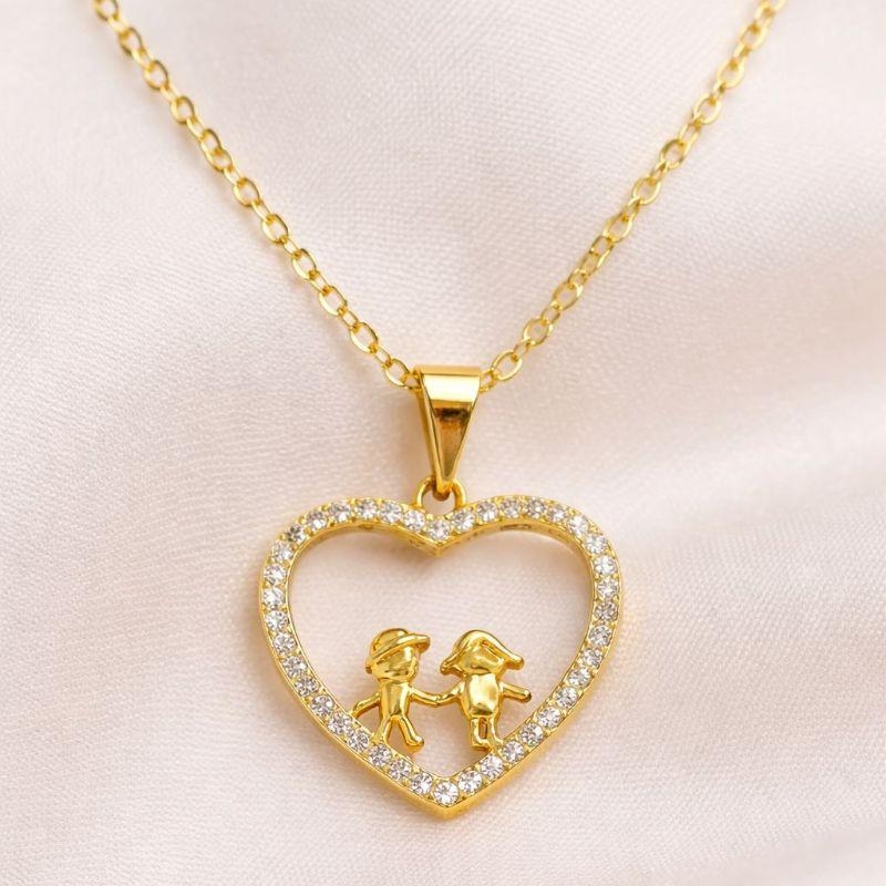 COLAR CORAÇAO CRAVEJADO CASAL