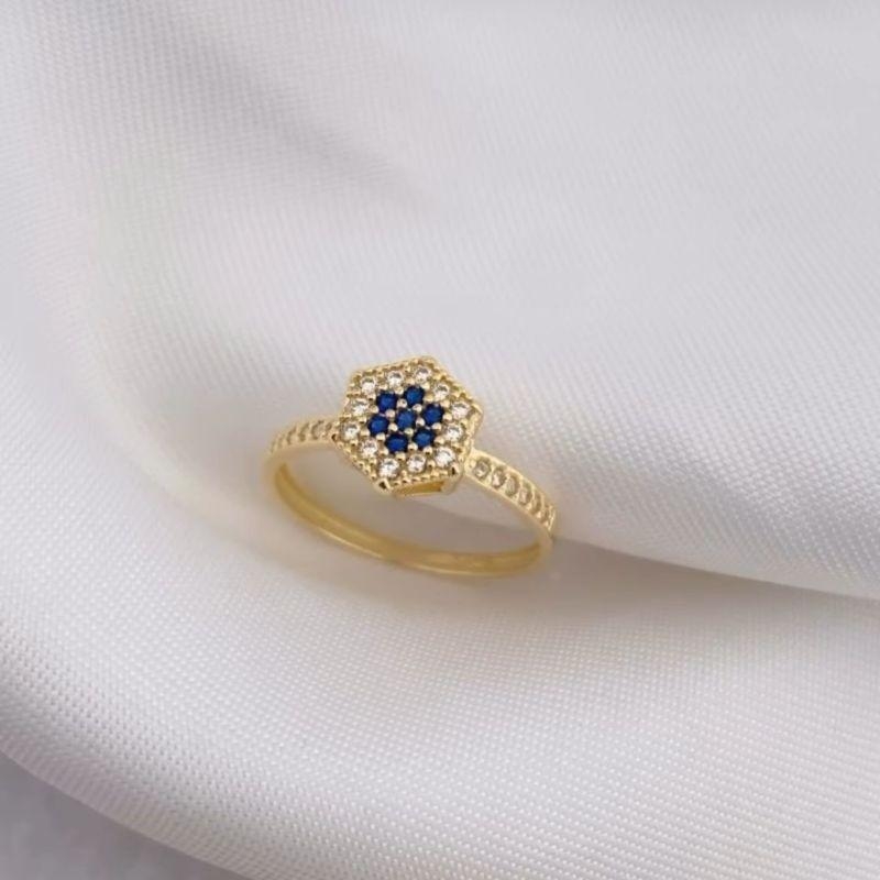 ANEL CHUVEIRO C/ ZIRCONIA AZUL