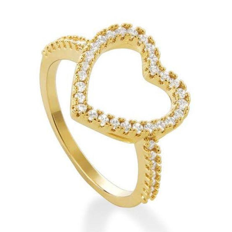 ANEL CORAÇAO VAZADO CRAVEJADO