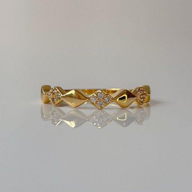 ANEL LOSANGOS CRAVEJADOS E LISOS