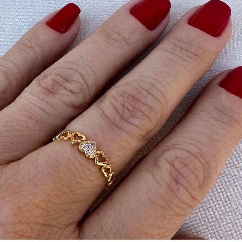 ANEL MINI CORAÇAO COM ZIRCONIA