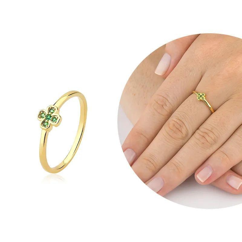 ANEL TREVO DA SORTE VERDE