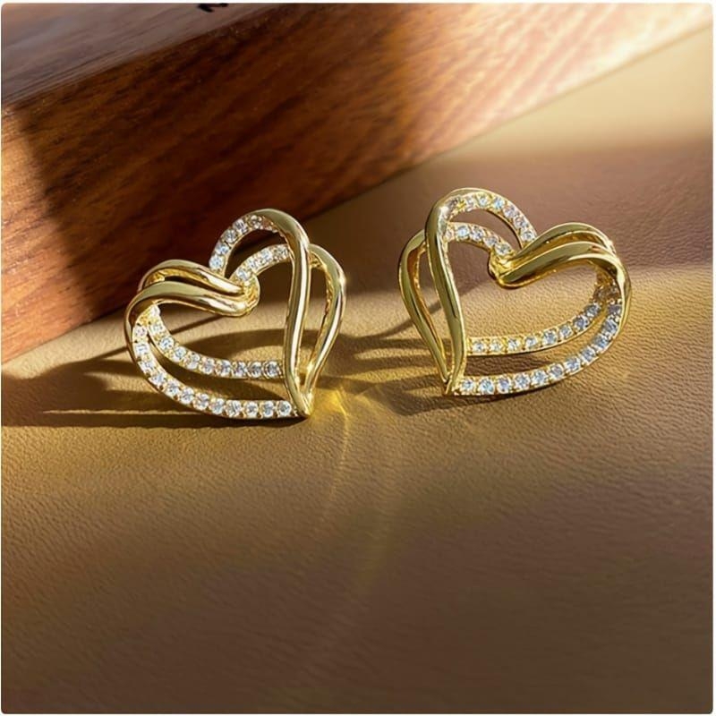 BRINCO CORAÇÃO CRAVEJADO DUPLO