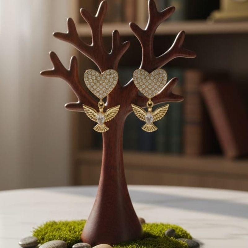 BRINCO CORAÇAO CRAVEJADO PASSARO