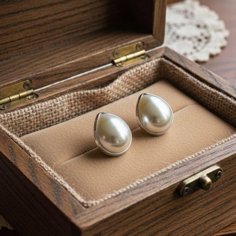 BRINCO PEROLA GOTA PRATA