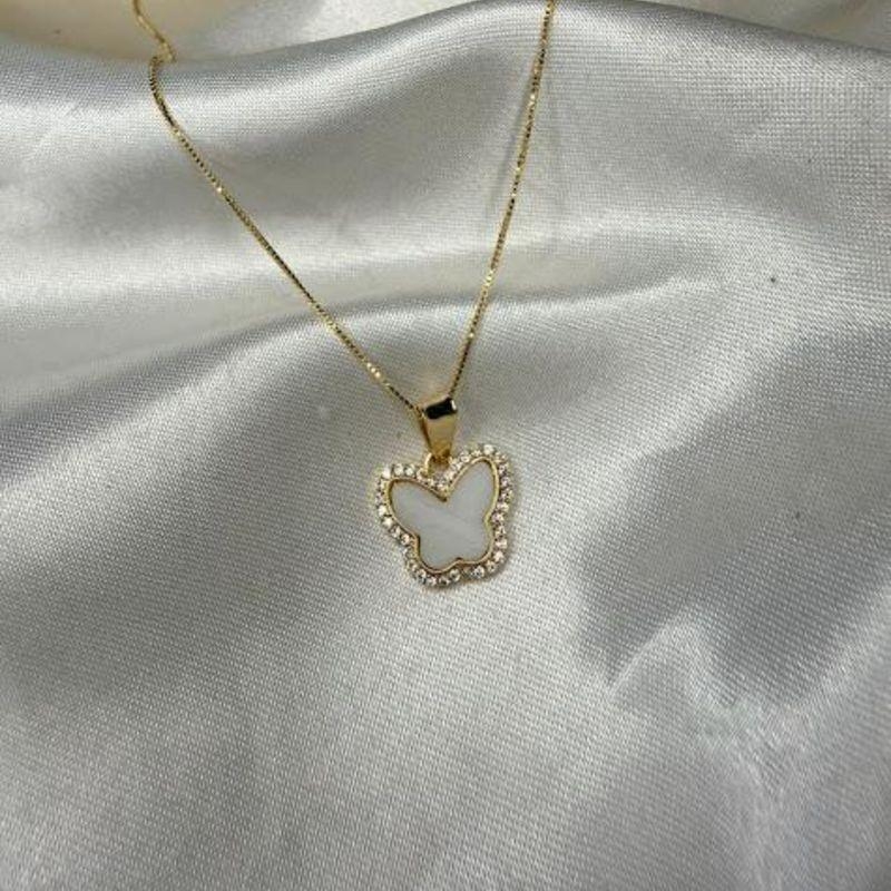 COLAR BORBOLETA BRANCA