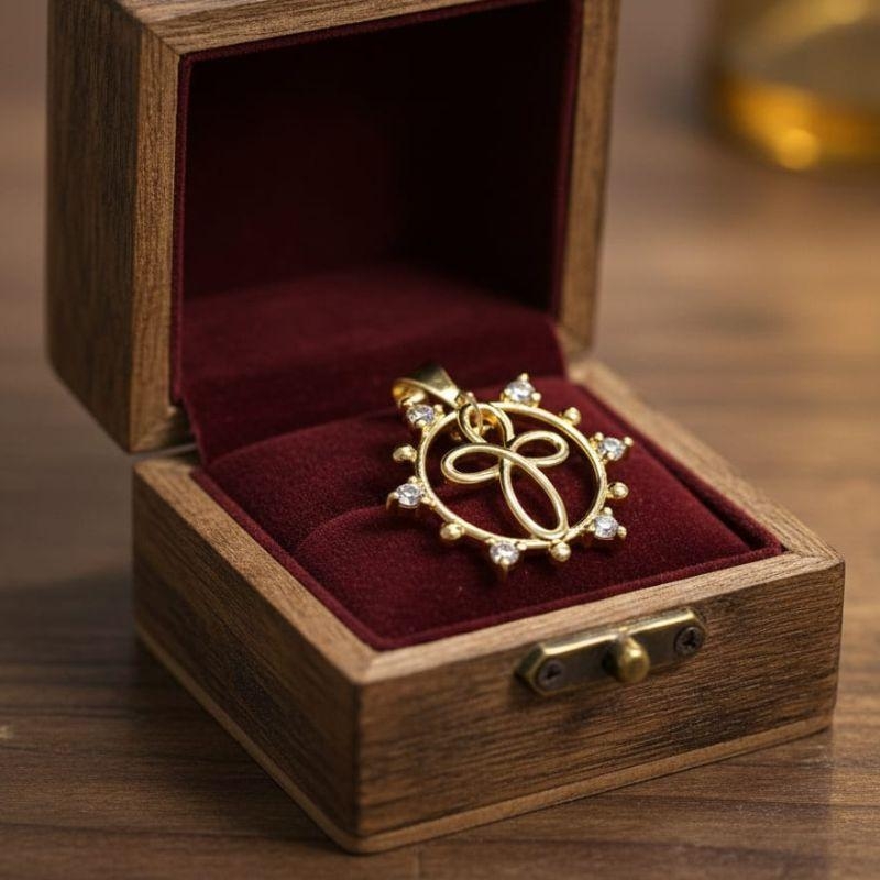 PINGENTE CRUZ VAZADA COM ZIRCONIA