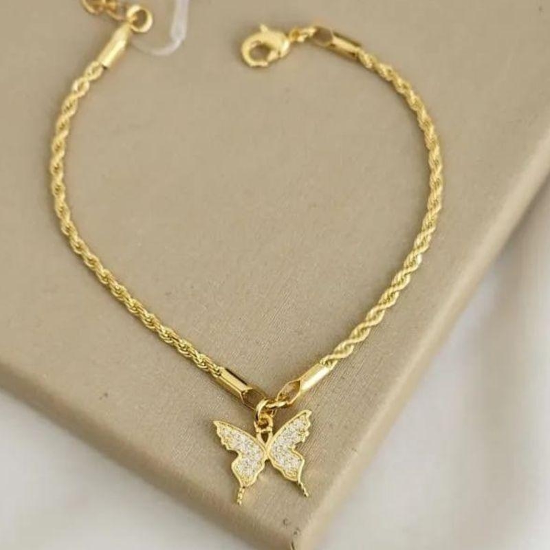 PULSEIRA BORBOLETA CRAVEJADA CORRENTE BAIANA