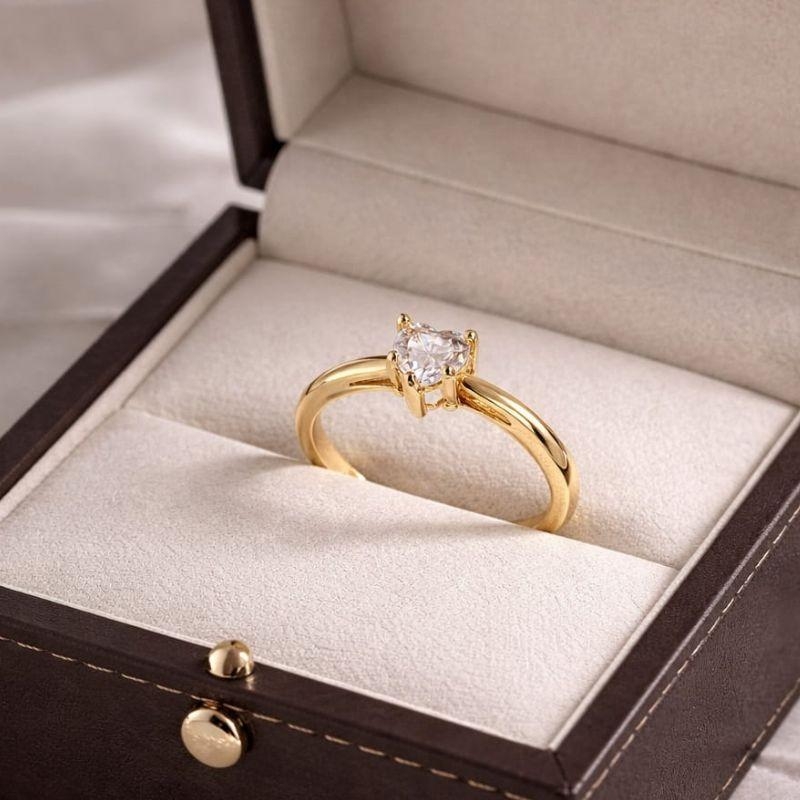 ANEL SOLITARIO CORAÇAO