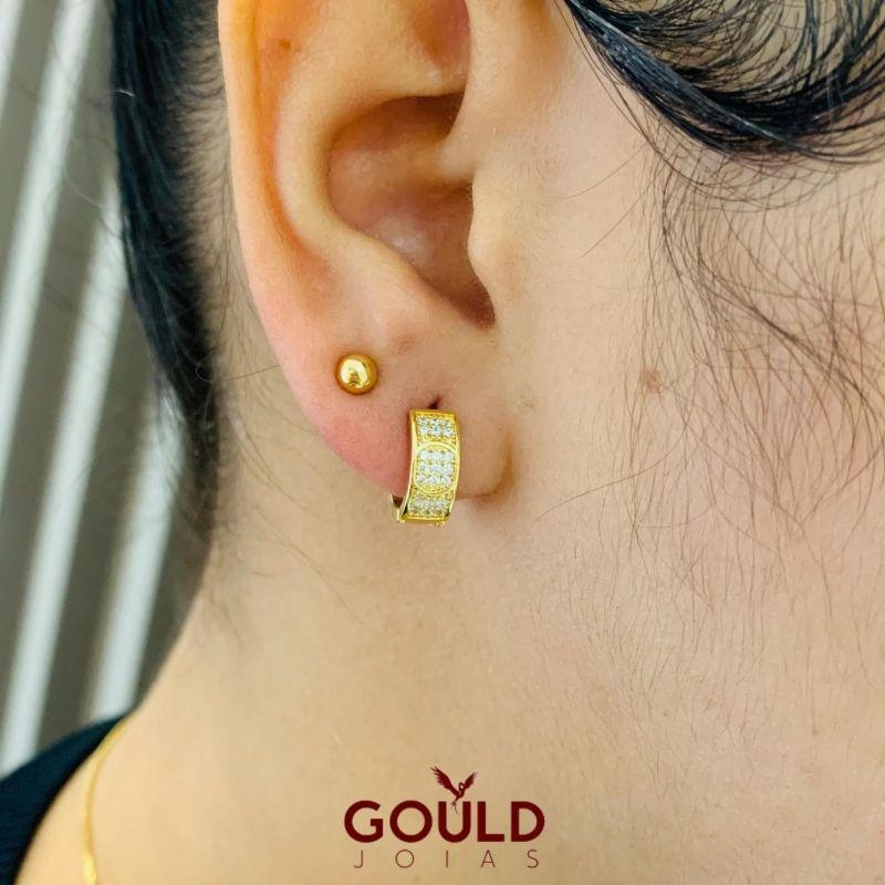 ARGOLA CRAVEJADA COM ZIRCONIA