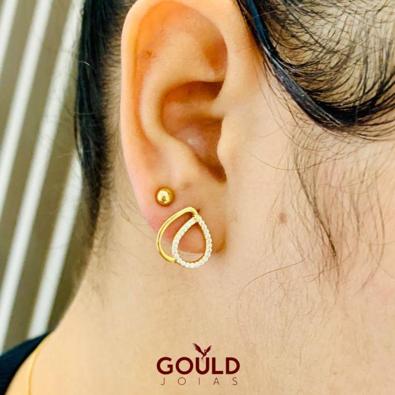 BRINCO 2 GOTA VAZADA COM ZIRCONIA