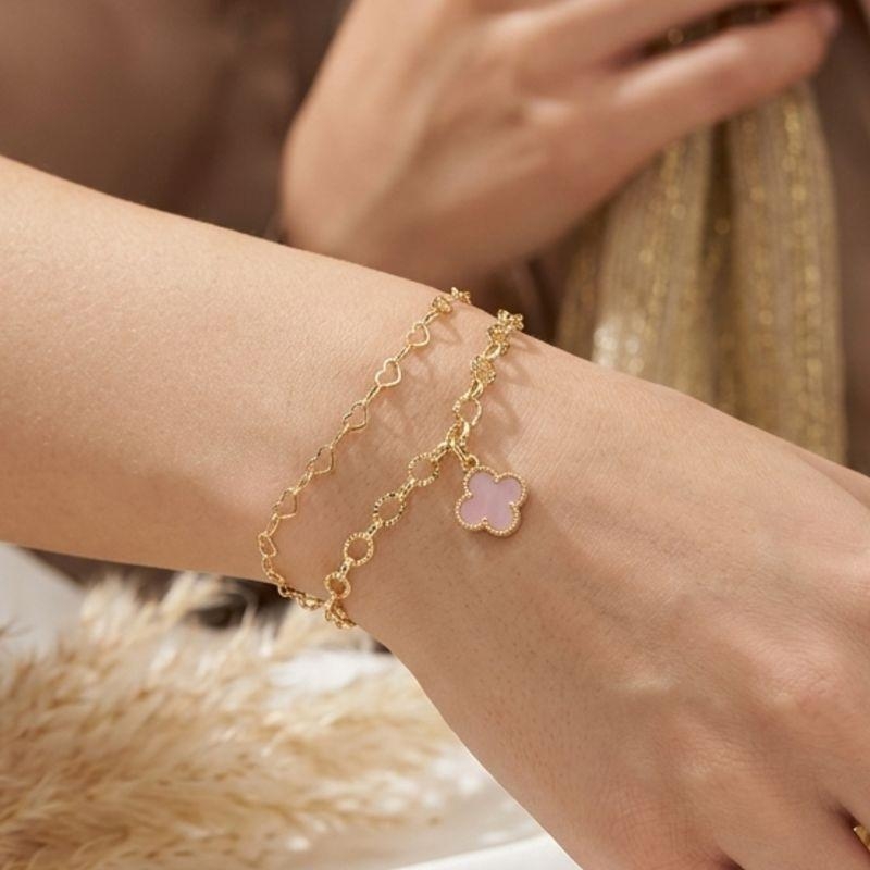 PULSEIRA DUPLA TREVO BRANCO