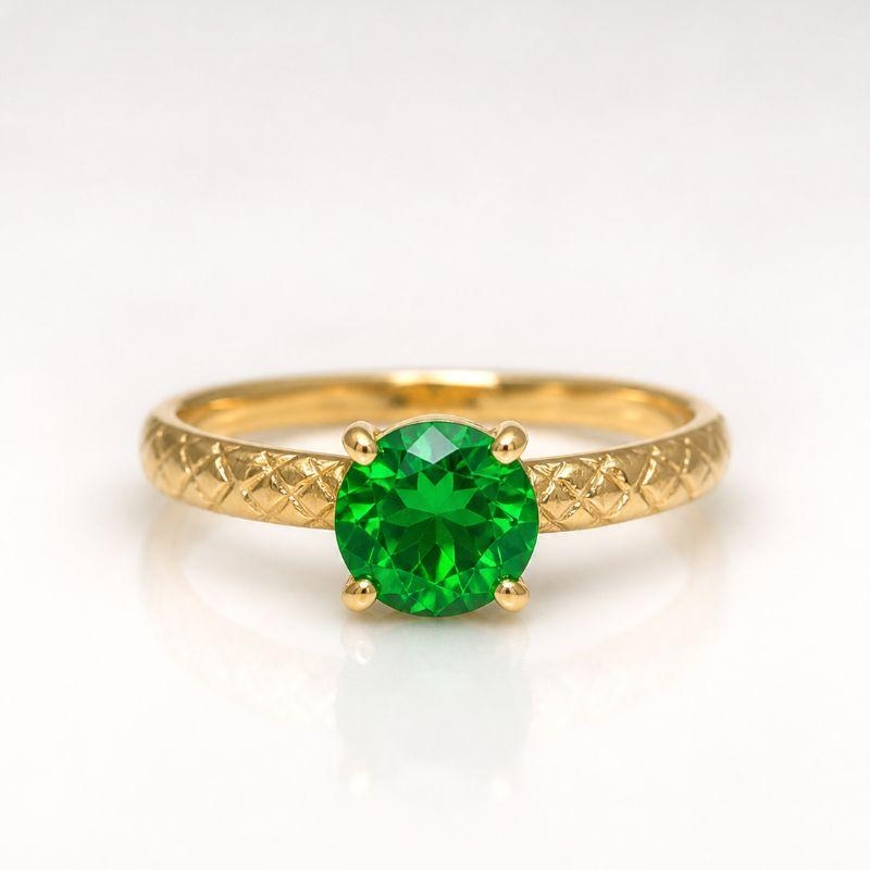 ANEL SOLITARIO VERDE GRANDE