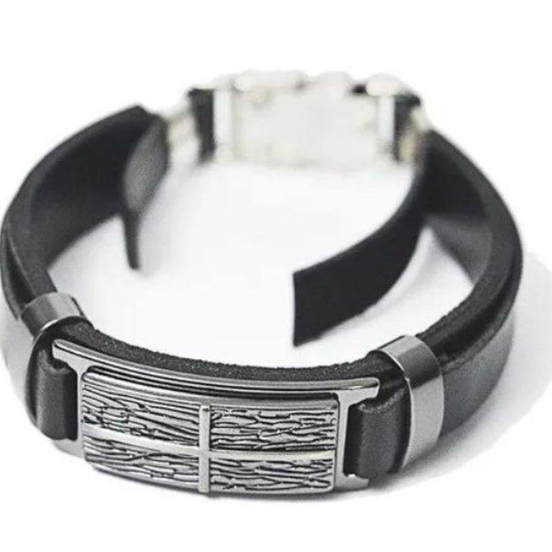 PULSEIRA CHAPACRUCIFIXO ALÇA DE COURO