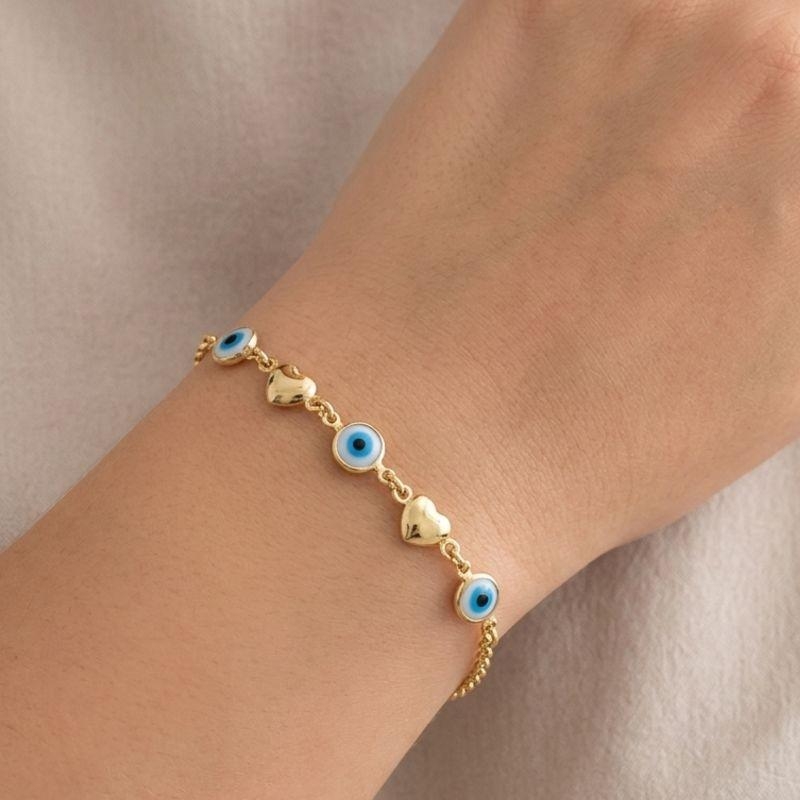 PULSEIRA OLHO GREGO  COM CORAÇÃO