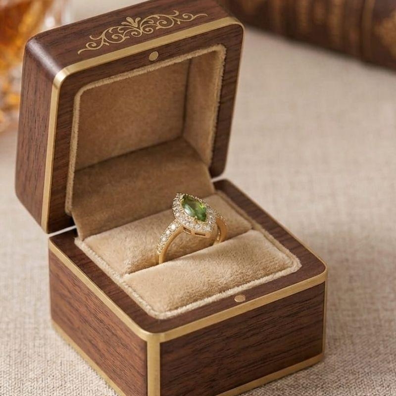 ANEL MARQUISE PEDRA VERDE