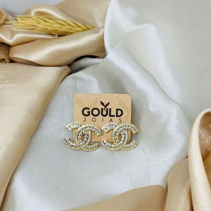 BRINCO CHANEL GRANDE CRAVEJADO