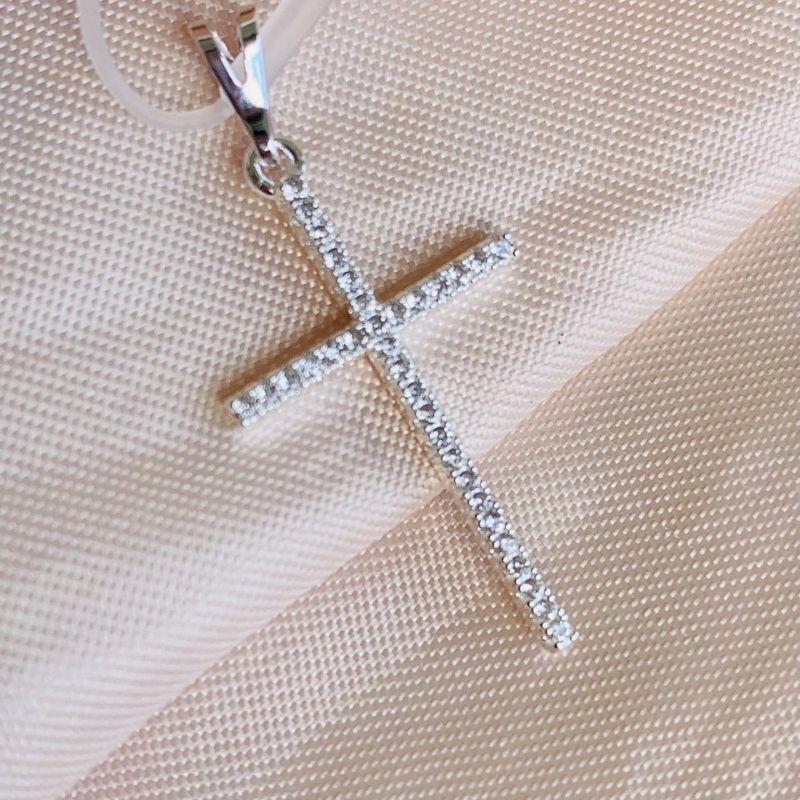 COLAR CRUZ FINA CRAVEJADO