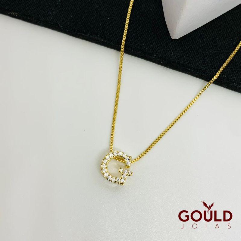 COLAR LETRA G PEQUENA CRAVEJADO