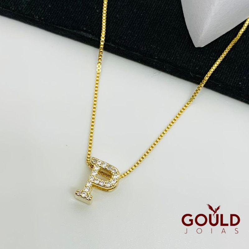 COLAR LETRA P PEQUENA CRAVEJADO