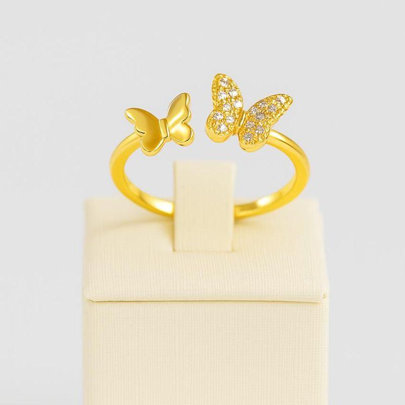 ANEL 2 BORBOLETA CRAVEJADO REGULAVEL