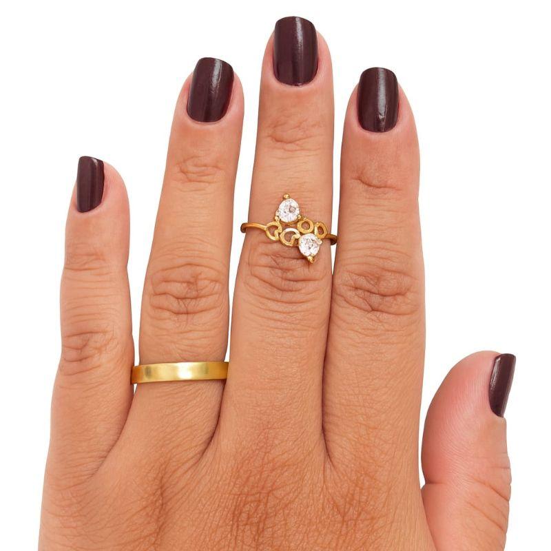 ANEL 2 CORAÇÕES ZIRCONIA