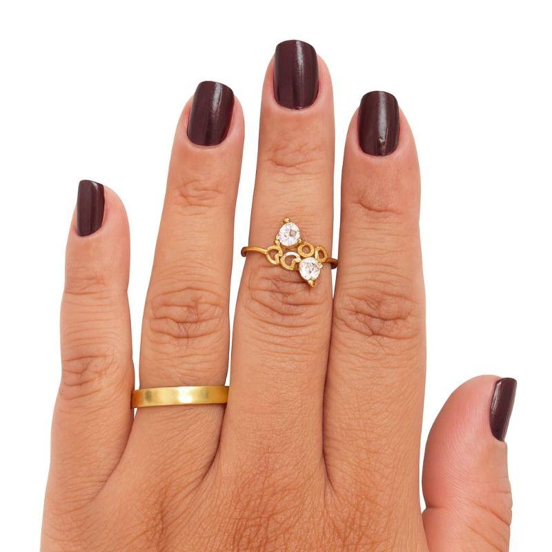 ANEL 2 CORAÇÕES ZIRCONIA