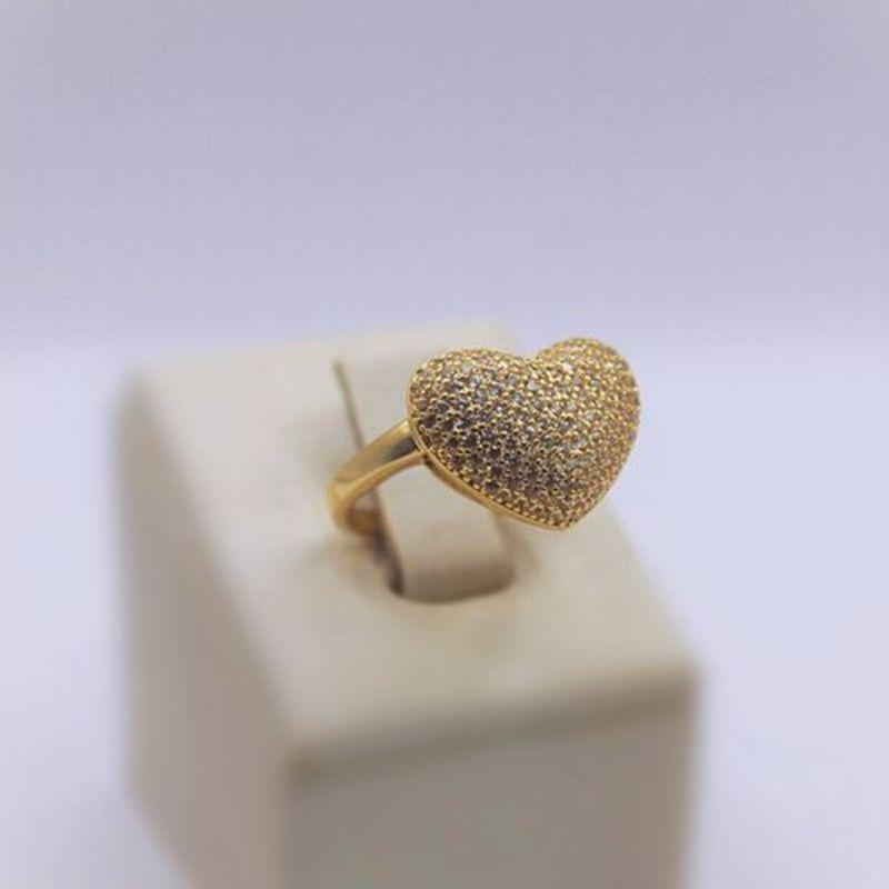 ANEL CORAÇAO CRAVEJADO