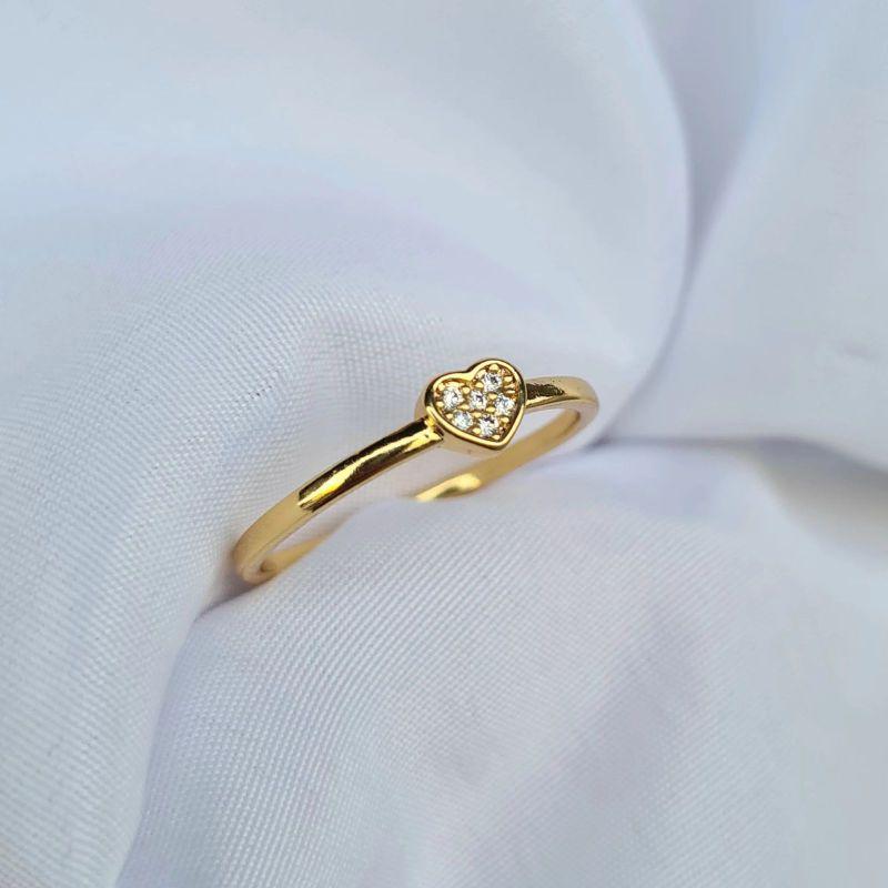 ANEL CORAÇÃO CRAVEJADO P