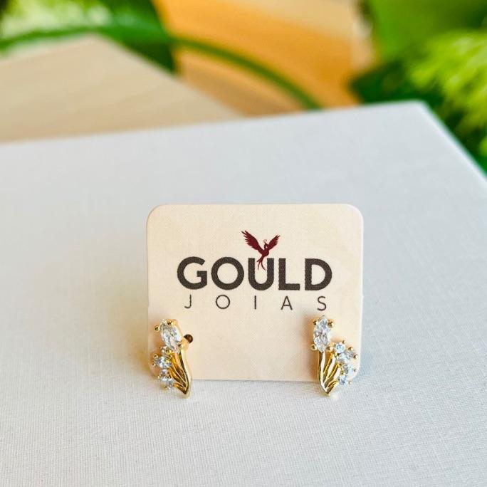 BRINCO FLOR COM ZIRCONIA