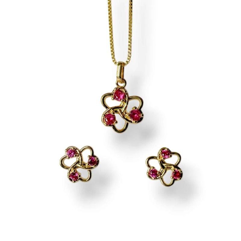 CONJUNTO FLOR ROSA